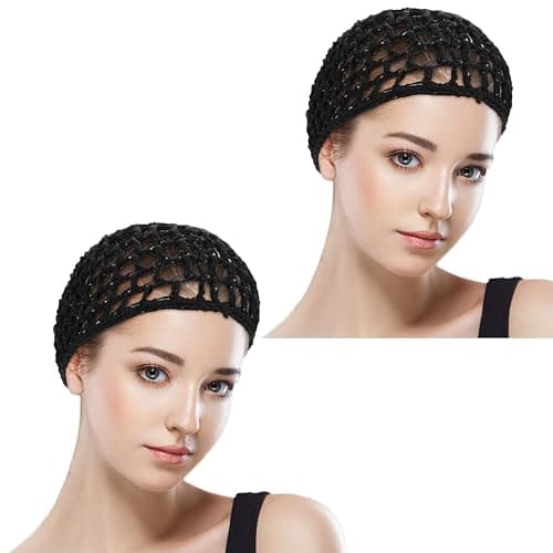 WLLHYF Wig Cap Thick Long Hair Caps Adjustable Net Mesh Braided Weaving Making Crochet Sew Weave Fishnet Grip Headband thumbnail 7