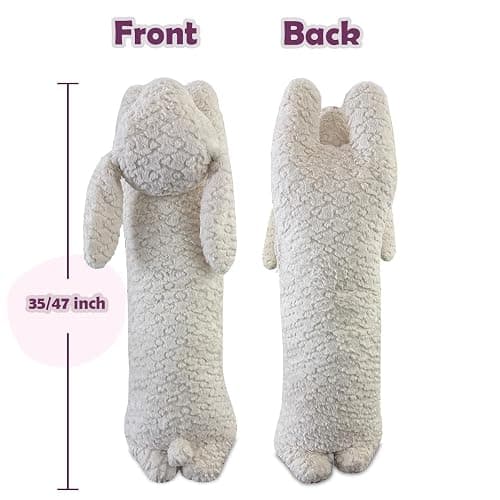Hofun4U Rabbit Plush Pillow, Rabbit Stuffed Animal, Rabbit Plush Long Body Pillow Gift for Kids Adults (White,47 inch) thumbnail 3