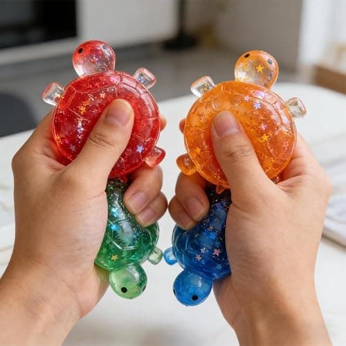 Glitter Turtle Squishies,Cute Soft Relaxing Stress Relief Squeezes,Colorful Turtle Stress Balls Gifts for Office Desk Party Valentines Day Birthday Favors,Easter Basket Stuffer Egg Fillers thumbnail 2