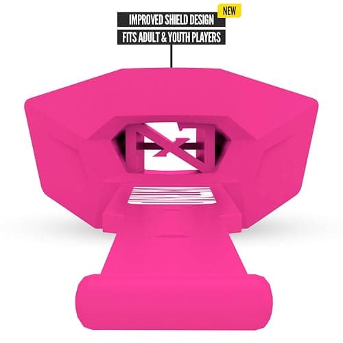 Nxtrnd Two Pro Football Mouth Guard, Permanent Strap, Fits Adult & Youth (Pink) thumbnail 3