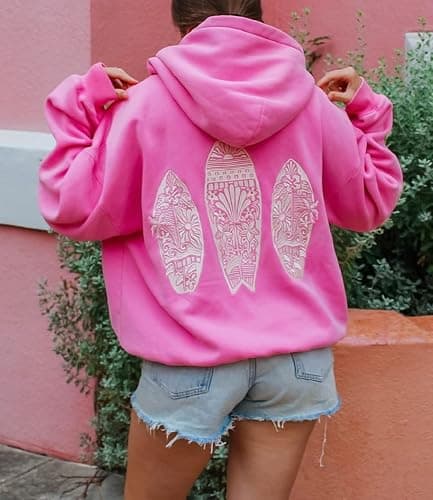 ROAONOCOMO Women Y2K Embroidered Hoodie Floral Graphic Oversized Pullover Hoodie Cute Animal Pocket Hooded Sweatshirts thumbnail 4