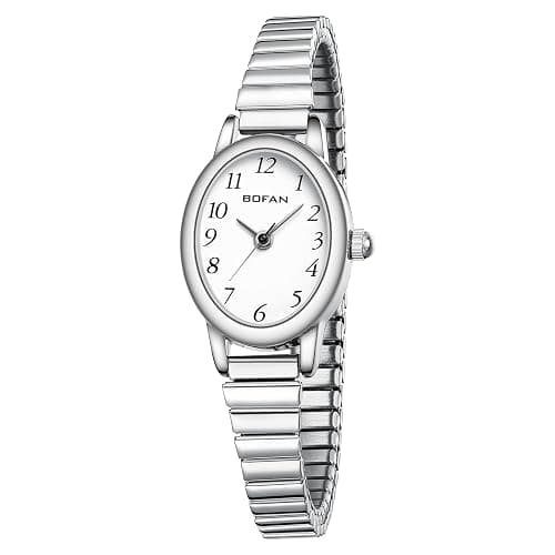 BOFAN Small Gold Watches for Women Easy Read Ladies Quartz Wrist Watch with Stainless Steel Expansion Band,Waterproof. - Image 1