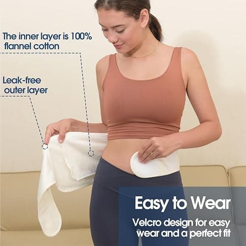 Castor Oil Pack Wrap for Stomach, Cotton Flannel Pad, Comfort Fit, Reusable and Mess-Free (Castor Oil Not Included) thumbnail 4