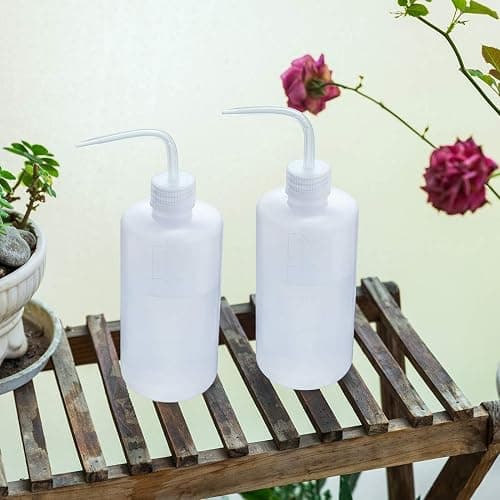 Oubest Squeeze Washing Succulent Watering Bottle 500ml - Water Squirt Irrigation Sprinkling Can, Plastic Wash Plant Bottle 2pc - 500ml+500ml - White thumbnail 7