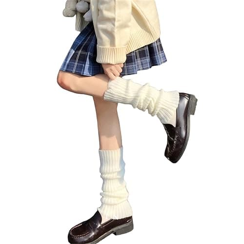 Fernvia Womens Lolita Knit Long Socks Leg Warmers Harajuku Japanese Kawaii Boot Socks Winter Ankle Heap Sock - Image 1
