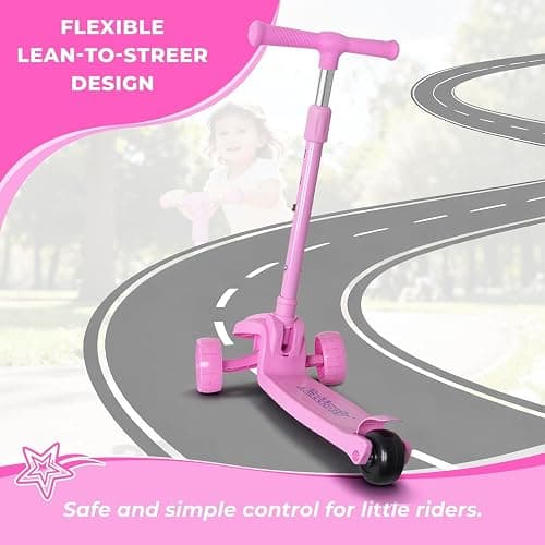Nattork Kids Scooter for Girls Boys with Light Up Wheels, 3 Adjustable Height Handlebars, Lean-to-Steer Technology, Widen Anti-Slip Deck, 3 Wheel Scooter for kid ages 3-8, Support Riders Up to 110 LBS thumbnail 5