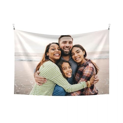 JINJUREN Custom Tapestry Upload Images Banners and Signs Customize For Bedroom 37 * 29 inch Horizontal - white - 37*29 inch Horizontal thumbnail 9