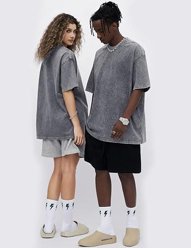 Arssm 3 Pack Men Oversized T Shirts Vintage Tee Loose Fit Short Sleeve Casual Streetwear Baggy Washed Unisex Tops thumbnail 6
