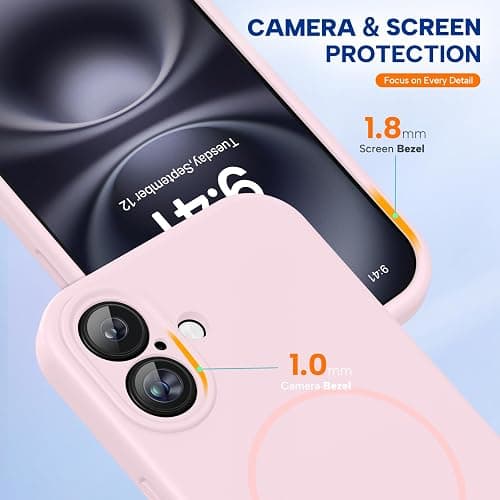 Miracase Silicone & Magnetic for iPhone 16 Case, Sand Pink | Compatible with MagSafe, Anti-Scratch Microfiber Lining, Liquid Silicone Case Shockproof Drop Protection Phone Case for 16 thumbnail 4