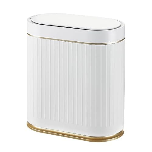 SYNCVIBE Bathroom Trash Can with Lid Automatic 2 Gallon Motion Sensor Garbage Bin, 7.5 Liter Smart Trash Bin Bathroom Decor, Plastic Garbage Can, Narrow Trash Can for Bedroom, Office, Living Room - Image 1