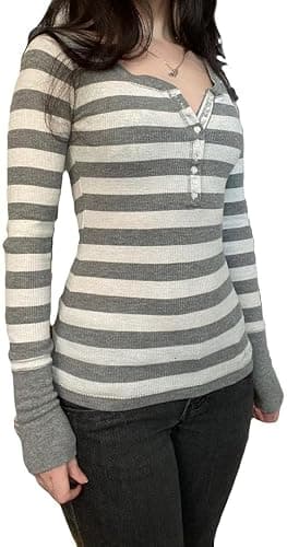Long Sleeve Grunge T Shirts Y2k Gothic Graphic Tops Women Teen Girls Tees thumbnail 2
