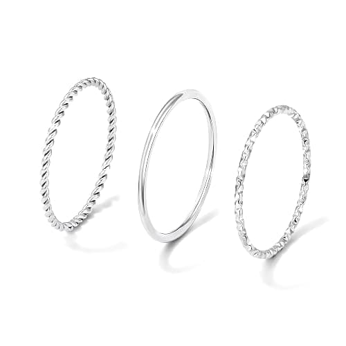 Gokeey Gold Rings for Women Non Tarnish, Dainty 14K Gold Plated Stackable Thin Thumb Ring Set Trendy Pinky Wedding Bands Engagement Rings for Women Size 4 5 6 7 8 9 10 11 - Image 1