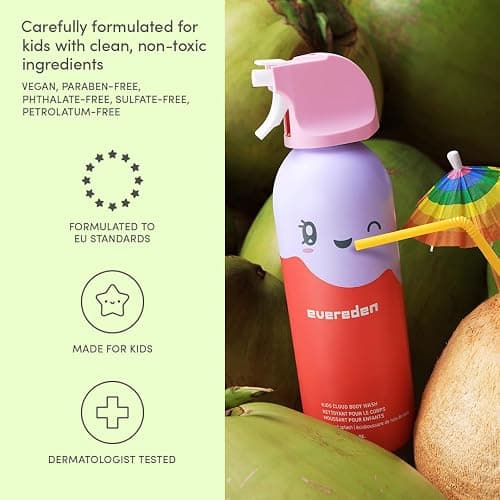 Evereden Kids Cloud Body Wash Duo - Gentle, Nourishing Toddler Body Wash for Delicate Skin, Coconut Splash & Juicy Citrus Scents, Creamy Hydrating Formula, 2 Pack (6.7 fl oz Each) thumbnail 5