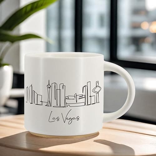 COLLECTIVE HOME - Skyline Ceramic Mug, Coffee Cup, Landscape Cups, 15 oz Tea Mugs, Elegant Personalized Mug with Gift Box, Luxurious Cups for Office and Home (Las Vegas) thumbnail 4