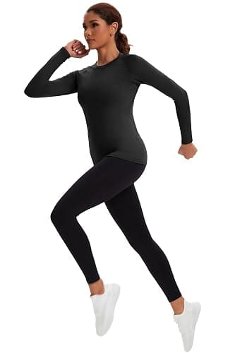 NebuKinex 5 Pack Women's Compression Shirt Long Sleeve Workout Tops Athletic Baselayer Quick Dry Gym Yoga Running T-Shirt thumbnail 4