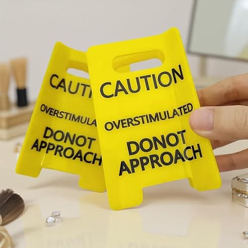 Overstimulated Caution Sign Hair Claw Clip,Yellow Caution Hair Clip,Do Not Approach Sign Hair Claws Hair Clips,Funny Gag Gift for Women and Coworkers thumbnail 5