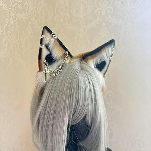 Wzltyrzz Handmade Wolf Fox Cat Ears Animal Headband Clip Cosplay Cute Head Accessories Punk Gothic for Halloween WZED-ALL-C thumbnail 3