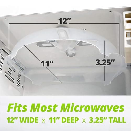 HOVER COVER Magnetic Splatter Cover, 12-Inch Clear BPA-Free Food Lid, Vented Plate Guard with Steam Vents, Anti-Splash Microwave Lid, Dishwasher Safe, Space-Saving Magnetic Storage - Gray thumbnail 2