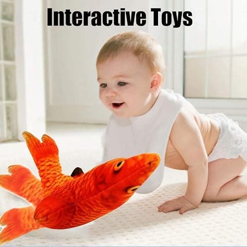 QIAONIUNIU Electric Moving Fish Interactive Plush Toys thumbnail 6