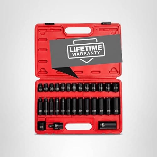 SUNEX TOOLS 3330, 3/8 Inch Drive Master Impact Socket Set, 12-Point, 29-Piece, Metric, 8mm-22mm, Standard/Deep, Cr-Mo Steel, Heavy Duty Storage Case, Includes Universal Joint thumbnail 6