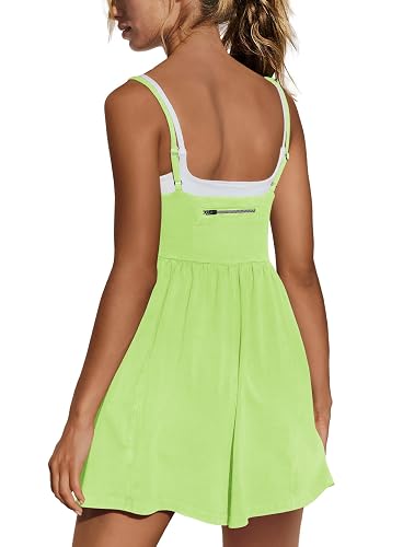 Panadila Womens Summer Rompers Beach Vacation Clothes Spaghetti Strap Short Jumpsuits Square Neck Dress with Pockets thumbnail 4