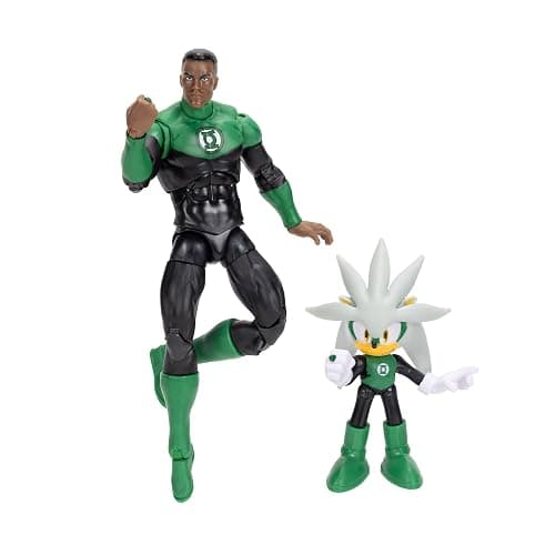 DC X Sonic Collectable Action Figure Multipack Pair of Silver as Green Lantern and Green Lantern Himself! Featuring Multiple Points of Articulation for Action-Packed Posing thumbnail 3