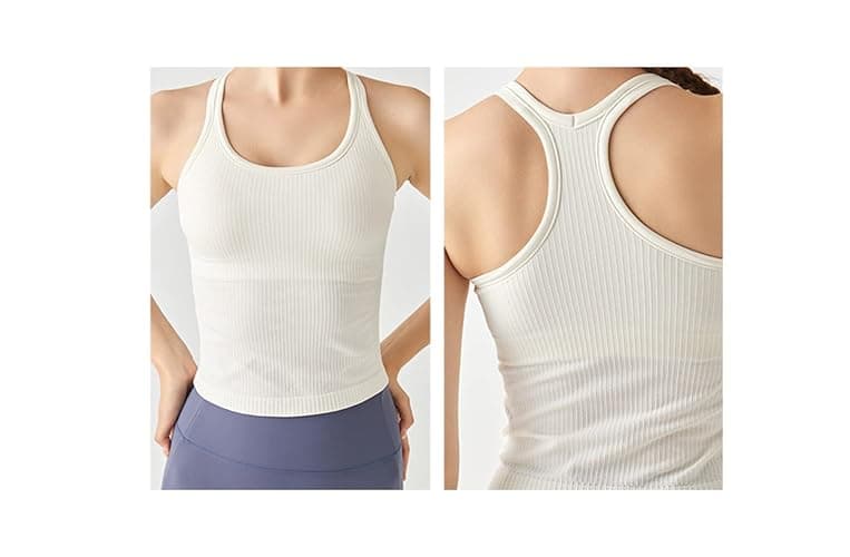 sphinx cat Ribbed Workout Short Racerback Tank Tops for Women with Built in Bra thumbnail 2