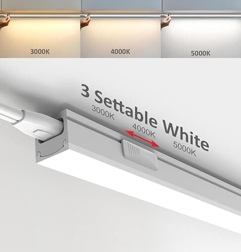 Leetdud Under Cabinet Lighting Plug in, 16 Inch 2 Pcs, Linkable AC120V 3CCT 3000K/4000K/5000K Ultra Slim, LED Under Cabinet Lights for Counter Light, Kitchen, Shelf, Sink, Workshop, Desk, White thumbnail 3