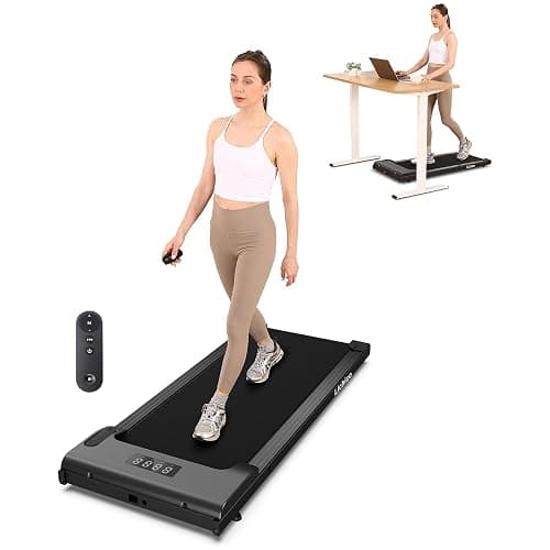 Lichico Walking Pad Under Desk Treadmill，Portable Small Treadmills for Home and Office，Super Quiet Brushless Motorized Walking Jogging Running Machine with Remote Control - Image 1