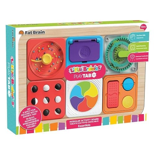 Fat Brain Toys PlayTab Essentials, Modular Sensory Activity Board, Busy Board for Toddlers and Babies Ages 12 Months+ thumbnail 2