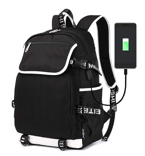 WANHONGYUE Hatsune Miku Anime Cosplay Schoolbag Rucksack 15.6" Laptop Backpack with USB Charging Port Red / 5 thumbnail 5
