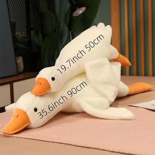 2 Pack White Goose Plush Toys,Plush Pillow Toy Children's Gift,Cute Kawaii Plush Best Gifts for Kids Boys Girls(35.6inch 90cm and 17.6inch 50cm) thumbnail 4