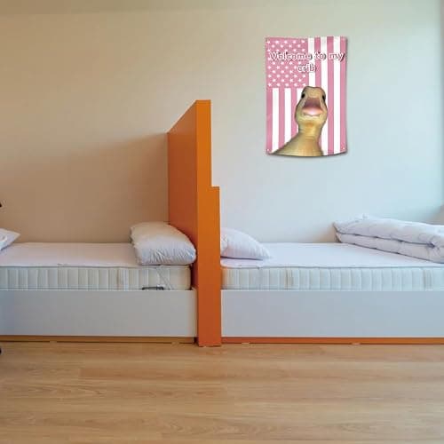 Welcome to My Crib Duck Flag Funny Tapestry Poster for Room Durable Man Cave Wall Decoer Tapestry with Brass Grommets for College Dorm Room Decor 2x3 Feet thumbnail 5