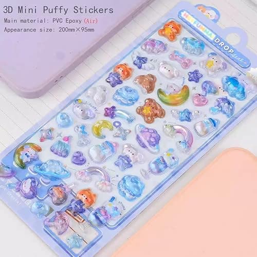 3D Cute Mini Puffy Stickers,10 Sheets 500+Kawaii Air Decorative Stickers HEYFUMMAI for Phone Case Or DIY Planners Notebooks Scrapbooks Handbooks Decoration ﻿ thumbnail 8