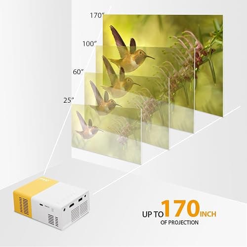 PVO Mini Projector Portable For Cartoon, Outdoor Video Projectors, LED Pico Movie-Projector for Home Theater, Kids Gift, Video Can Be Easily Mirrored Directly to The Projector Via Data Cable thumbnail 8