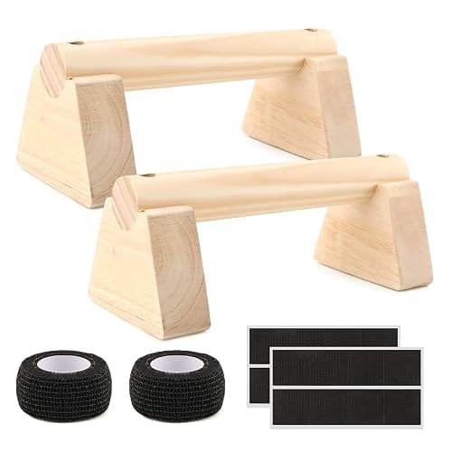 Wood Parallettes Bars for Home Workout, Push Up Bars & Dip Stands, Wooden Calisthenics Equipment Handstand Blocks for Strength Training, Rehabilitation & Gymnastics thumbnail 8