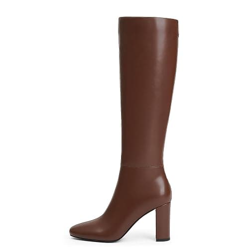 Modatope Knee High Boots for Women Chunky Heel Rounded Toe Womens Tall Boots thumbnail 6