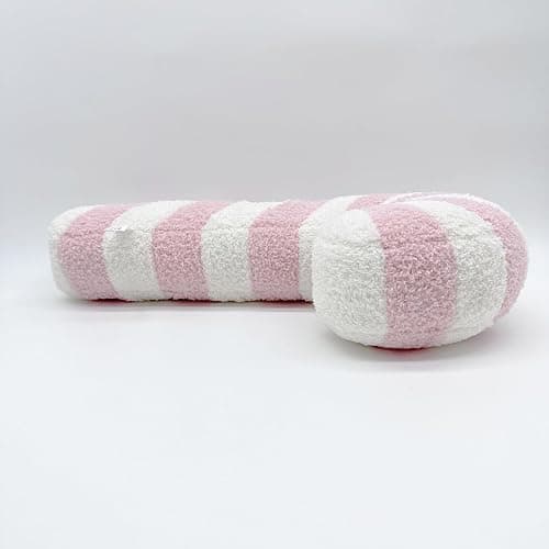 Honhoha Candy Cane Shaped Pillow, 17 Inch Pillows Candy Cane, Stuffed Lollipop Plush, Cartoon Candy Canes Printed Decorative Pillows, Supplies for Couch Cushion thumbnail 6