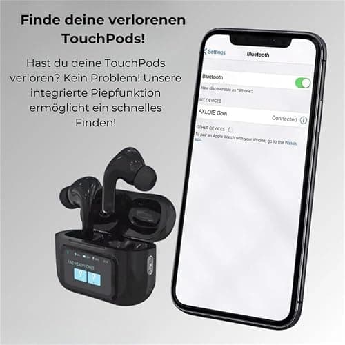 MEIION TouchPods - Kabellose Bluetooth Kopfhörer mit Bildschirm Bluetooth In Ear Kopfhörer mit LED Touchscreen mit Geräuschunterdrückung und Smart Touch thumbnail 4