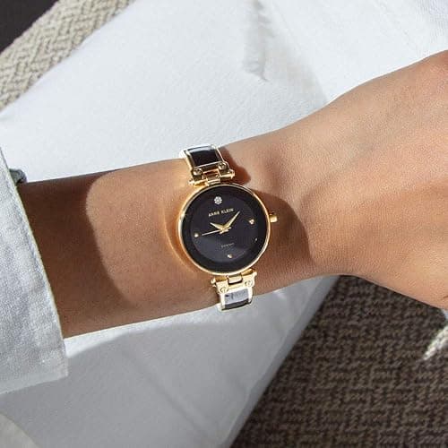 Anne Klein Women's Genuine Diamond Dial Bangle Watch thumbnail 2