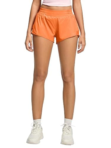 MCEDAR Women's Running Shorts Low Waisted 2.5"，Lightweight Active Workout Quick Dry Gym Athletic Sports Shorts Zip Pocket - Image 1