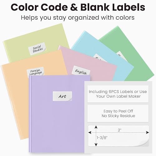 Sooez Folders with Pockets and Prong, 6 Pack, Pastels Colors, File Folders with Prongs, 2 Pocket Folders Bulk, Plastic Folder, School Folder College Supplies, Aesthetic Nursing Cute School Supplies thumbnail 3