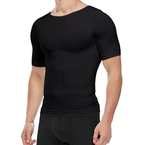 Men's Compression Shirt Undershirt Slimming Tank Top Workout Vest Abs Abdomen Slim Body Shaper - Image 1