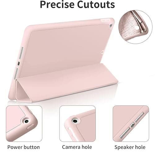 kenke Case for iPad 6th/5th Generation (2018/2017 Model) 9.7 Inch with Pencil Holder, Lightweight Smart Stand Cover with Soft TPU Back, Auto Wake/Sleep, Model A1822/A1823/A1893/A1954, Pink thumbnail 5