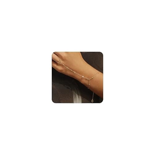 Cicy Bell Hand Chain 18k Gold Plated Bracelet for Women Trendy Teardrop Cubic Zirconia Adjustable Finger Ring Slave Dainty Bracelets Jewelry Gifts thumbnail 8
