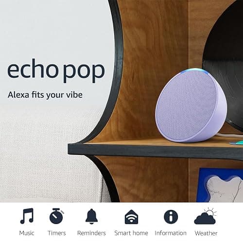 Amazon Echo Pop (newest model), Our smallest Alexa speaker, Fits in any room, Lavender Bloom thumbnail 8