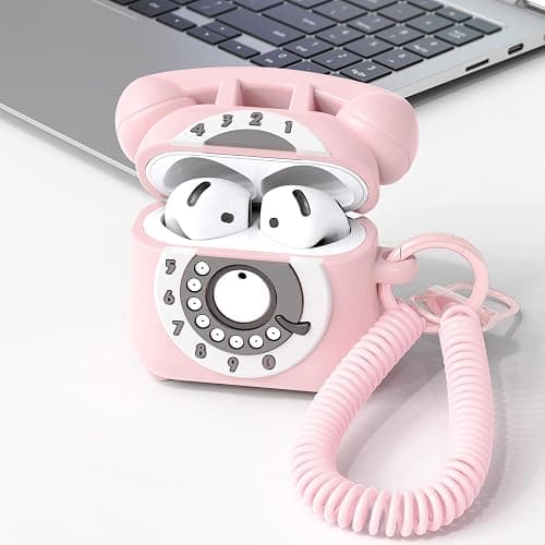 KOREDA Compatible with AirPods 4 Case Cover 2024, Cute Funny Telephone Design for Airpods 4th Generation Case with Cleaner Kit & Lanyard, Soft Silicone Shockproof Protective Case for AirPods 4 Gen thumbnail 6