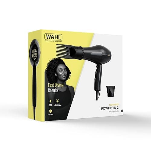 WAHL PowerPik 2 Hairdryer, für Frauen, Pik-Aufsatz, Afro-Haartrockner, afro-karibisches Haar, drei Hitzestufen, Anti-Frizz-Trocknung, schwarz thumbnail 7