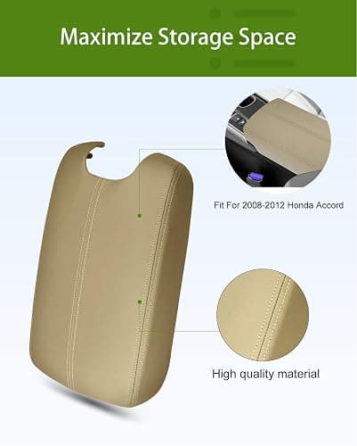 UMISHI 2008 2009 2010 2011 2012 Accord Sedan Center Console Armrest Cover & Front Door Panels Armrest(Beige) thumbnail 2