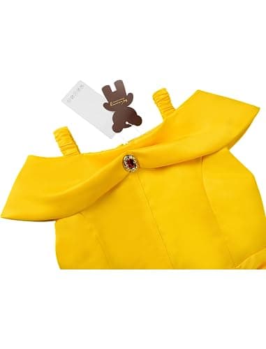 knemmy Princess Costume Dresses for Girls Costumes Halloween Cosplay Birthday Outfit Yellow thumbnail 5